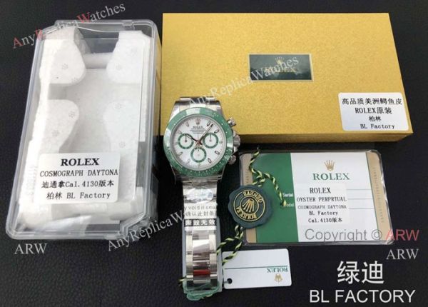 BL Factory Replica New Rolex Daytona Swiss 4130 Green Ceramic Bezel Men Watch